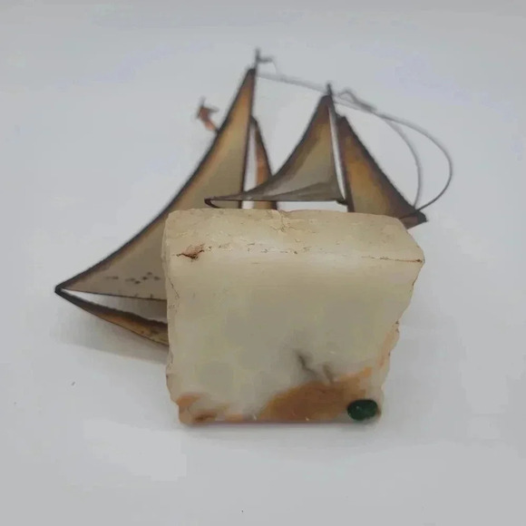 VTG Brass Sailboat Metal Sculpture MCM Nautical Statue Signed Mario Jason - Picture 6 of 11